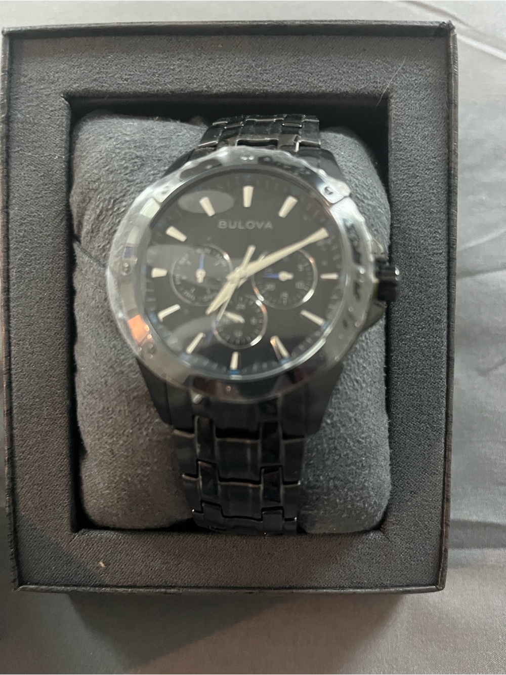 Bulova Black Stainless Steel Chronograph Watch